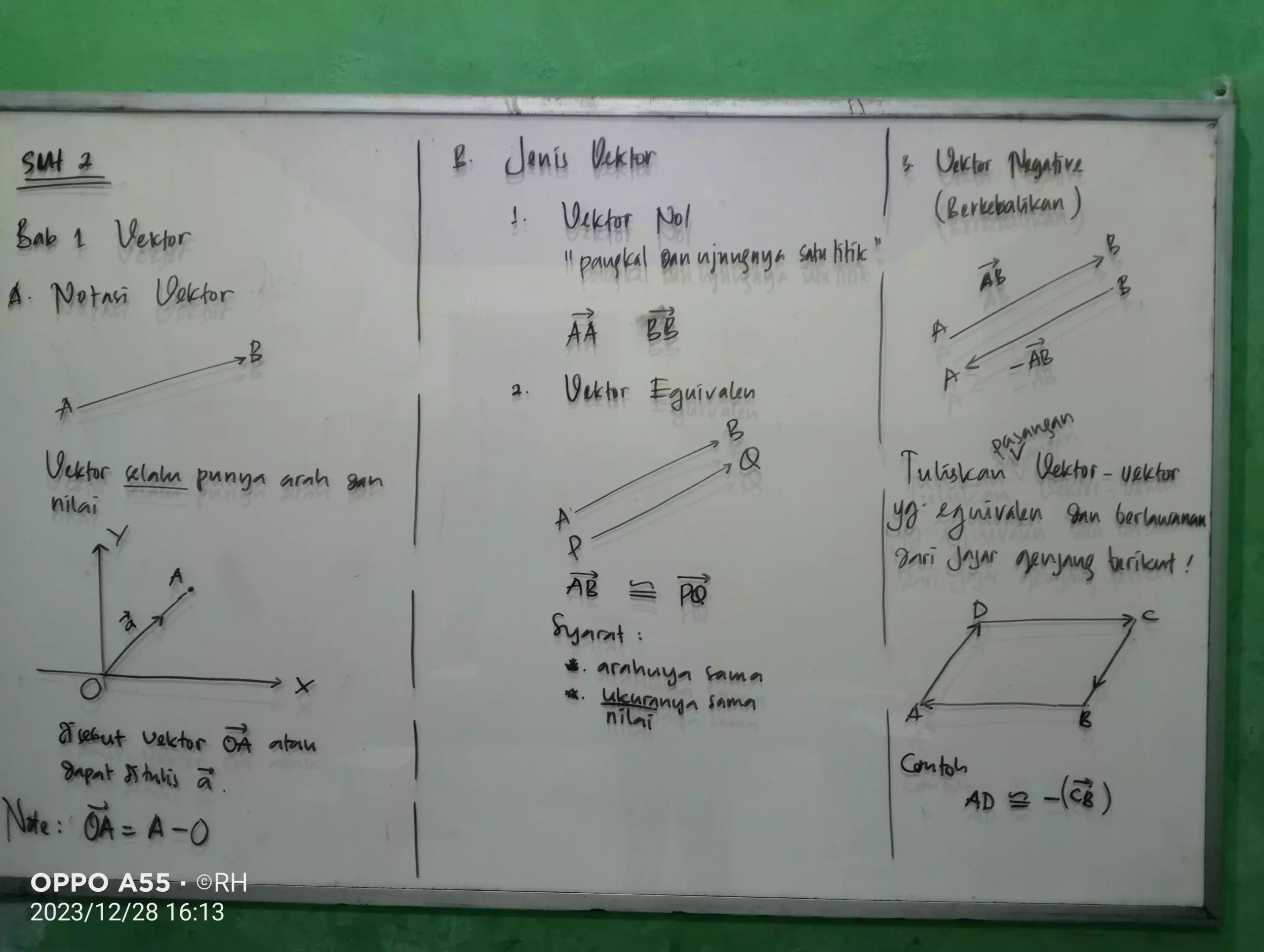 Catatan Materi Vektor Kelas 10